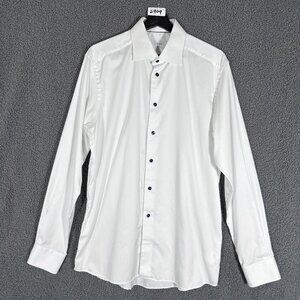 Eton Contemporary Cotton Button Up Dress Shirt - Men's Size 41/16 - White